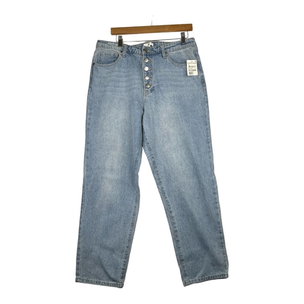BP Nordstrom Women's Jeans Size 32 Light Wash Button Fly Mom High Rise